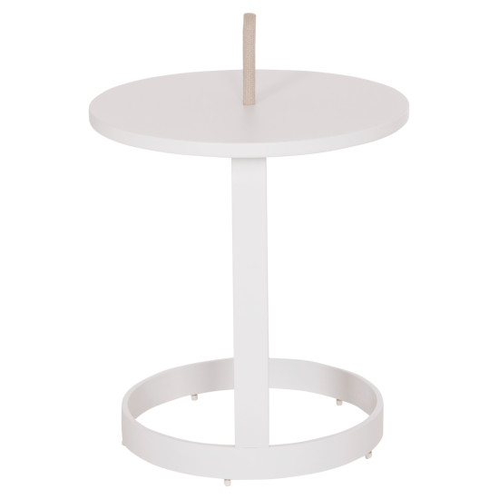 Τραπεζι βοηθητικο εξ.χωρου mino hm6432.02 αλουμινιο λευκο & σχοινι μπεζ φ47x53υεκ ** Τραπεζι βοηθητικο εξ.χωρου mino hm6432.02 αλουμινιο λευκο & σχοινι μπεζ φ47x53υεκ **