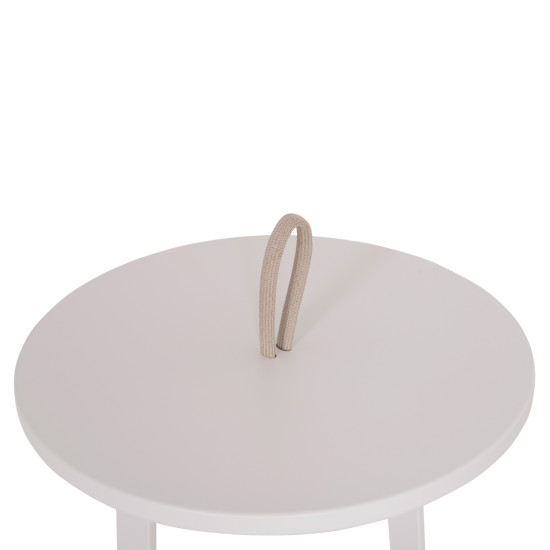 Τραπεζι βοηθητικο εξ.χωρου mino hm6432.02 αλουμινιο λευκο & σχοινι μπεζ φ47x53υεκ ** Τραπεζι βοηθητικο εξ.χωρου mino hm6432.02 αλουμινιο λευκο & σχοινι μπεζ φ47x53υεκ **