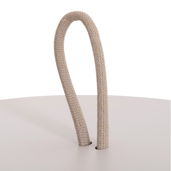 Τραπεζι βοηθητικο εξ.χωρου mino hm6432.02 αλουμινιο λευκο & σχοινι μπεζ φ47x53υεκ ** Τραπεζι βοηθητικο εξ.χωρου mino hm6432.02 αλουμινιο λευκο & σχοινι μπεζ φ47x53υεκ **