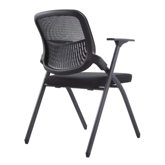 ΚΑΡΕΚΛΑ ΣΥΝΕΔΡΙΟΥ ΠΤΥΣΣΟΜΕΝΗ ΜΕ ΑΝΑΛΟΓΙΟ DENO HM1209.01 MESH ΥΦΑΣΜΑ ΜΑΥΡΟ 65x63x82Υεκ. - 2τεμ **