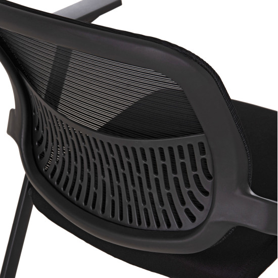 ΚΑΡΕΚΛΑ ΣΥΝΕΔΡΙΟΥ ΠΤΥΣΣΟΜΕΝΗ ΜΕ ΑΝΑΛΟΓΙΟ DENO HM1209.01 MESH ΥΦΑΣΜΑ ΜΑΥΡΟ 65x63x82Υεκ. - 2τεμ **