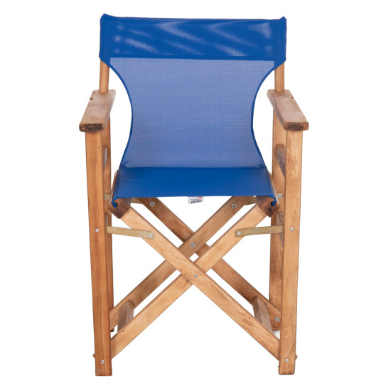 Πολυθρονα σκηνοθετη με πανι textilene μπλε λημνοσ hm10543.01 ξυλο οξιασ 57x54x88,5υεκ **