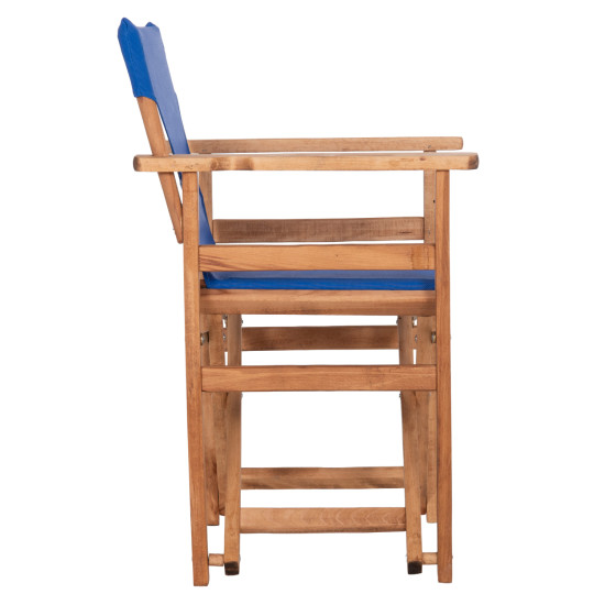 Πολυθρονα σκηνοθετη με πανι textilene μπλε λημνοσ hm10543.01 ξυλο οξιασ 57x54x88,5υεκ **