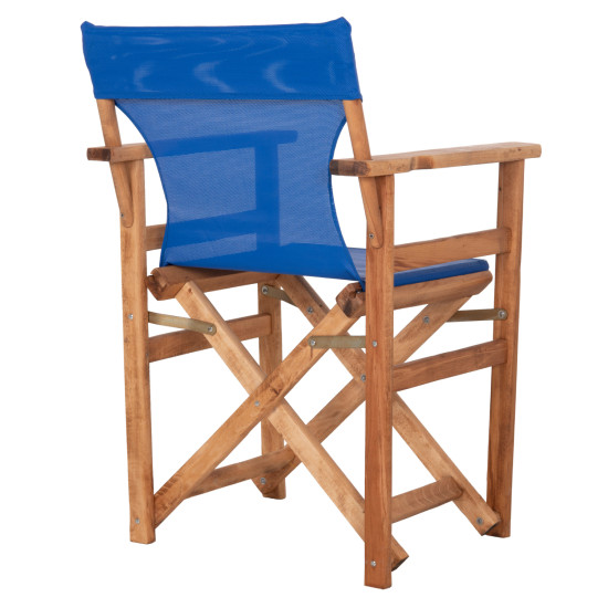 Πολυθρονα σκηνοθετη με πανι textilene μπλε λημνοσ hm10543.01 ξυλο οξιασ 57x54x88,5υεκ **