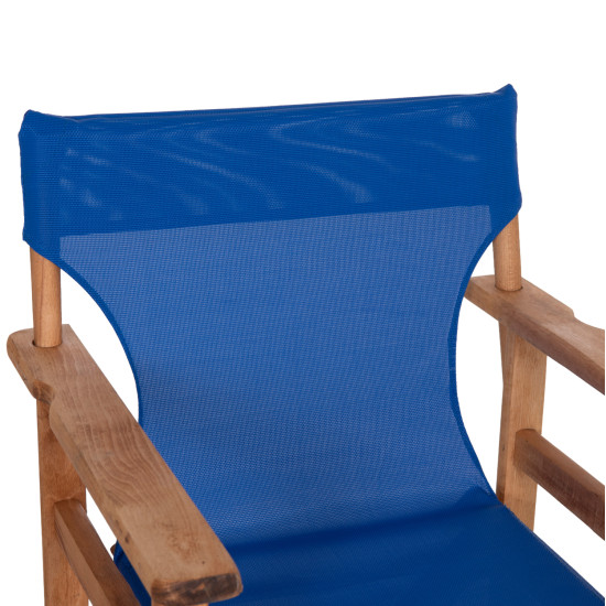 Πολυθρονα σκηνοθετη με πανι textilene μπλε λημνοσ hm10543.01 ξυλο οξιασ 57x54x88,5υεκ **