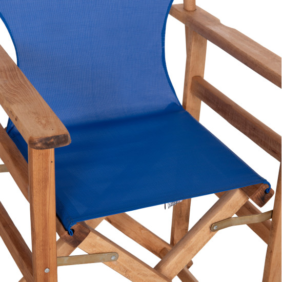 Πολυθρονα σκηνοθετη με πανι textilene μπλε λημνοσ hm10543.01 ξυλο οξιασ 57x54x88,5υεκ **