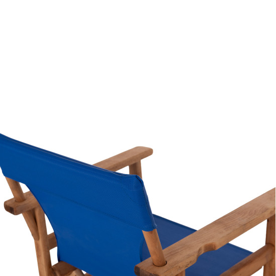 Πολυθρονα σκηνοθετη με πανι textilene μπλε λημνοσ hm10543.01 ξυλο οξιασ 57x54x88,5υεκ **