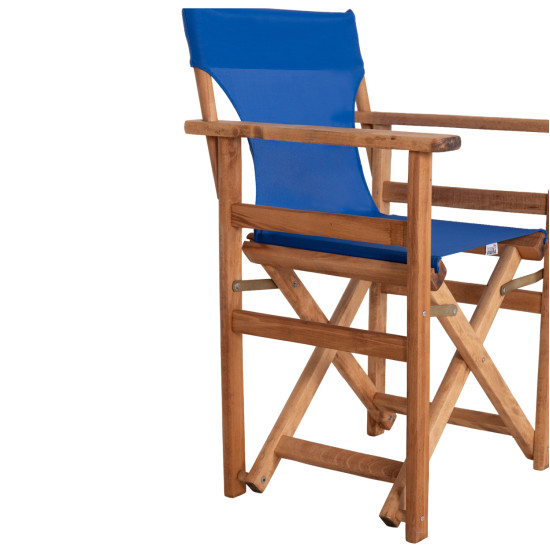 Πολυθρονα σκηνοθετη με πανι textilene μπλε λημνοσ hm10543.01 ξυλο οξιασ 57x54x88,5υεκ **