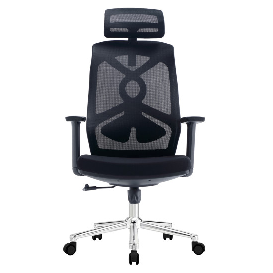 Καρεκλα γραφειου flexora hm1213.01 μαυρo mesh-βαση χρωμιου 60x63x125υεκ **