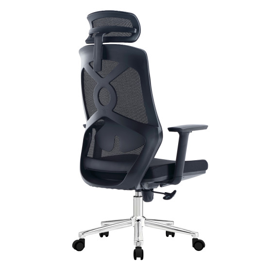 Καρεκλα γραφειου flexora hm1213.01 μαυρo mesh-βαση χρωμιου 60x63x125υεκ **