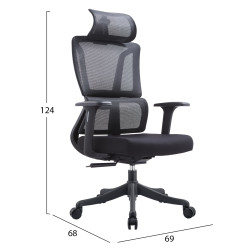 Καρεκλα γραφειου novus hm1214.01 μαυρo mesh--μαυρη βαση 69x68x124υεκ ** Καρεκλα γραφειου novus hm1214.01 μαυρo mesh--μαυρη βαση 69x68x124υεκ **