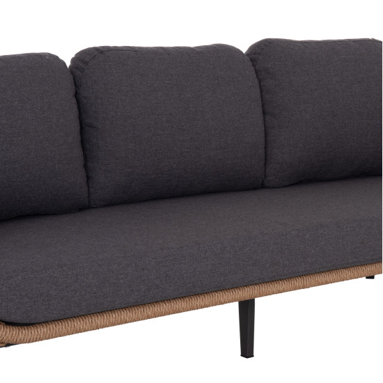 Σετ σαλονι 5τμχ stern hm6555.01 γκρι αλουμινιο & olefin--twist wicker σε φυσικο **