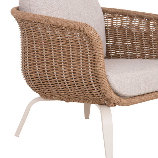 Σετ σαλονι 5τμχ stern hm6555.02 ανοιχτο μπεζ αλουμινιο & olefin--twist wicker φυσικο **