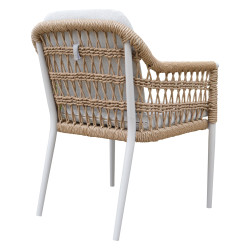 ΠΟΛΥΘΡΟΝΑ BOXER HM6556.02 ΑΛΟΥΜΙΝΙΟ & OLEFIN ΜΠΕΖ-TWIST WICKER 58x60x80Yεκ - 2τεμ **