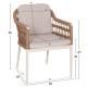 ΠΟΛΥΘΡΟΝΑ BOXER HM6556.02 ΑΛΟΥΜΙΝΙΟ & OLEFIN ΜΠΕΖ-TWIST WICKER 58x60x80Yεκ - 2τεμ **