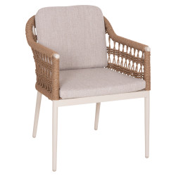 ΠΟΛΥΘΡΟΝΑ BOXER HM6556.02 ΑΛΟΥΜΙΝΙΟ & OLEFIN ΜΠΕΖ-TWIST WICKER 58x60x80Yεκ - 2τεμ **