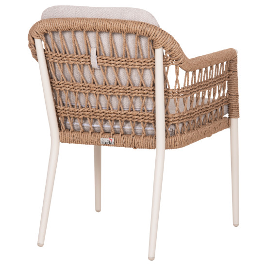 ΠΟΛΥΘΡΟΝΑ BOXER HM6556.02 ΑΛΟΥΜΙΝΙΟ & OLEFIN ΜΠΕΖ-TWIST WICKER 58x60x80Yεκ - 2τεμ **