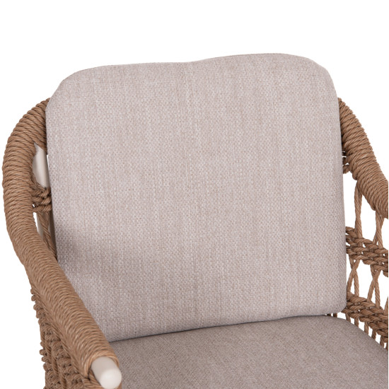 ΠΟΛΥΘΡΟΝΑ BOXER HM6556.02 ΑΛΟΥΜΙΝΙΟ & OLEFIN ΜΠΕΖ-TWIST WICKER 58x60x80Yεκ - 2τεμ **