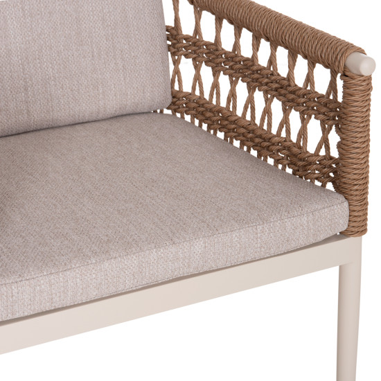 ΠΟΛΥΘΡΟΝΑ BOXER HM6556.02 ΑΛΟΥΜΙΝΙΟ & OLEFIN ΜΠΕΖ-TWIST WICKER 58x60x80Yεκ - 2τεμ **