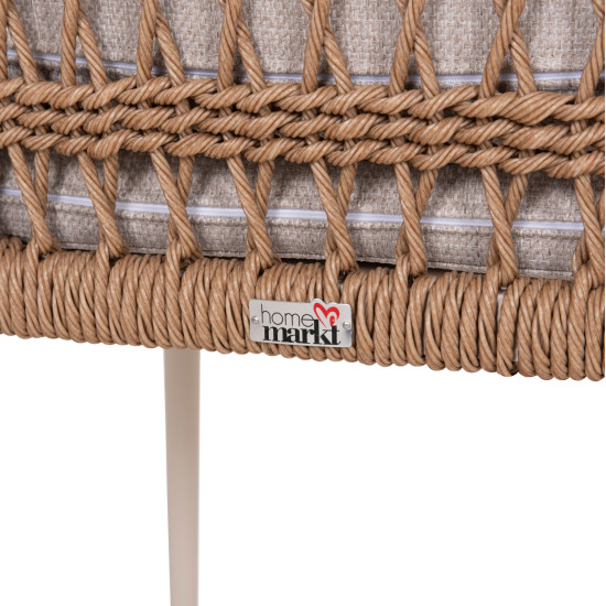 ΠΟΛΥΘΡΟΝΑ BOXER HM6556.02 ΑΛΟΥΜΙΝΙΟ & OLEFIN ΜΠΕΖ-TWIST WICKER 58x60x80Yεκ - 2τεμ **