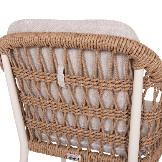 ΠΟΛΥΘΡΟΝΑ BOXER HM6556.02 ΑΛΟΥΜΙΝΙΟ & OLEFIN ΜΠΕΖ-TWIST WICKER 58x60x80Yεκ - 2τεμ **