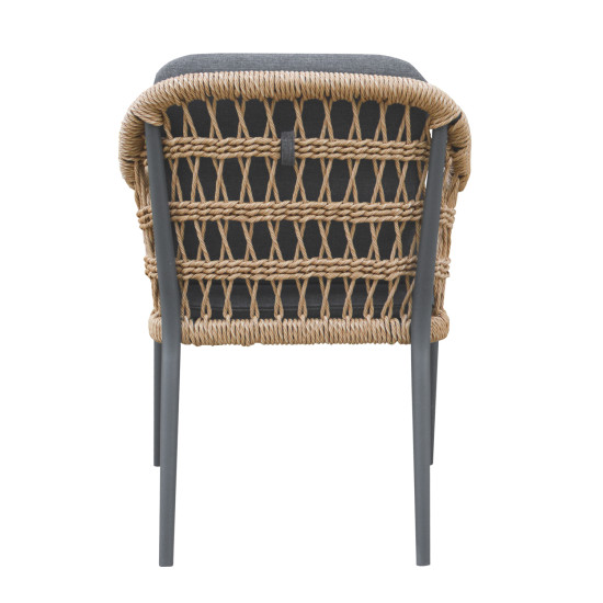 ΠΟΛΥΘΡΟΝΑ BOXER HM6556.01 ΑΛΟΥΜΙΝΙΟ & OLEFIN ΓΚΡΙ-TWIST WICKER 58x60x80Yεκ - 2τεμ **