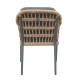 ΠΟΛΥΘΡΟΝΑ BOXER HM6556.01 ΑΛΟΥΜΙΝΙΟ & OLEFIN ΓΚΡΙ-TWIST WICKER 58x60x80Yεκ - 2τεμ **
