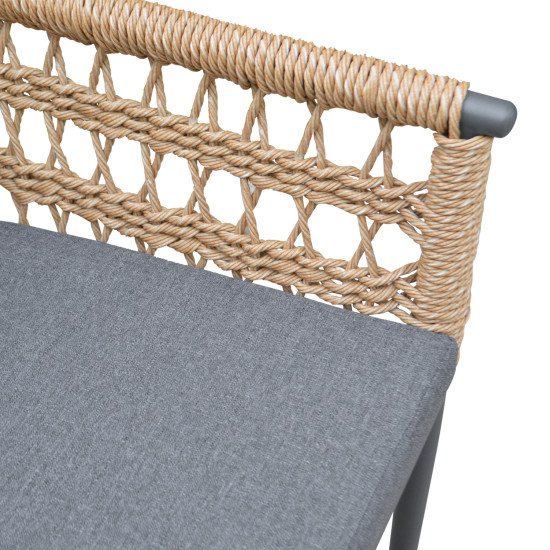 ΠΟΛΥΘΡΟΝΑ BOXER HM6556.01 ΑΛΟΥΜΙΝΙΟ & OLEFIN ΓΚΡΙ-TWIST WICKER 58x60x80Yεκ - 2τεμ **