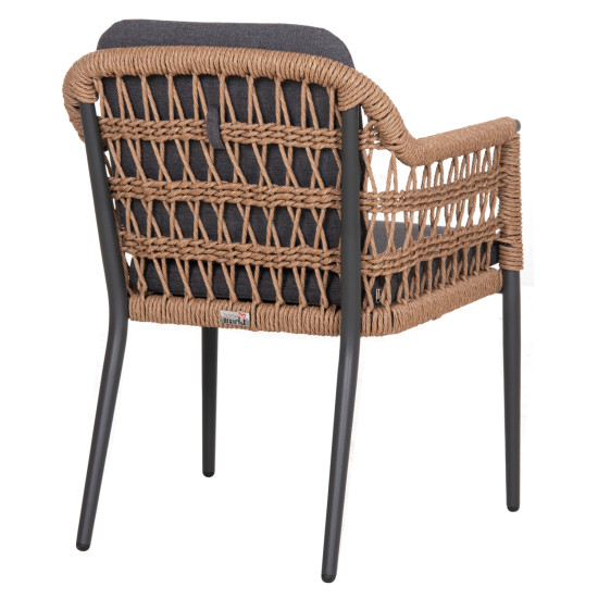 ΠΟΛΥΘΡΟΝΑ BOXER HM6556.01 ΑΛΟΥΜΙΝΙΟ & OLEFIN ΓΚΡΙ-TWIST WICKER 58x60x80Yεκ - 2τεμ **