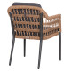 ΠΟΛΥΘΡΟΝΑ BOXER HM6556.01 ΑΛΟΥΜΙΝΙΟ & OLEFIN ΓΚΡΙ-TWIST WICKER 58x60x80Yεκ - 2τεμ **