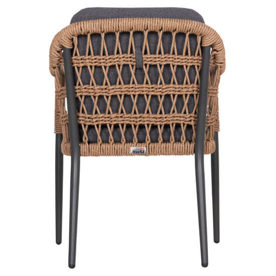 ΠΟΛΥΘΡΟΝΑ BOXER HM6556.01 ΑΛΟΥΜΙΝΙΟ & OLEFIN ΓΚΡΙ-TWIST WICKER 58x60x80Yεκ - 2τεμ **