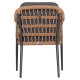 ΠΟΛΥΘΡΟΝΑ BOXER HM6556.01 ΑΛΟΥΜΙΝΙΟ & OLEFIN ΓΚΡΙ-TWIST WICKER 58x60x80Yεκ - 2τεμ **