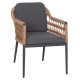 ΠΟΛΥΘΡΟΝΑ BOXER HM6556.01 ΑΛΟΥΜΙΝΙΟ & OLEFIN ΓΚΡΙ-TWIST WICKER 58x60x80Yεκ - 2τεμ **
