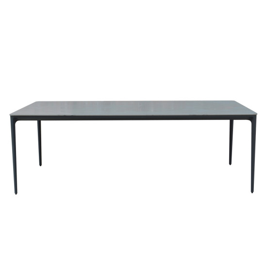Τραπεζι τραπεζαριασ stad hm6558.01 γκρι αλουμινιο & sintered stone top 220x100x74υεκ **