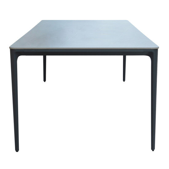 Τραπεζι τραπεζαριασ stad hm6558.01 γκρι αλουμινιο & sintered stone top 220x100x74υεκ **