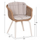 ΠΟΛΥΘΡΟΝΑ VICTUS HM6559.02 ΑΛΟΥΜΙΝΙΟ & OLEFIN ΜΠΕΖ-TWIST WICKER 60x62x76Yεκ - 2τεμ **