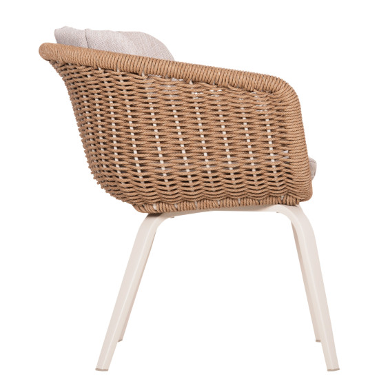 ΠΟΛΥΘΡΟΝΑ VICTUS HM6559.02 ΑΛΟΥΜΙΝΙΟ & OLEFIN ΜΠΕΖ-TWIST WICKER 60x62x76Yεκ - 2τεμ **