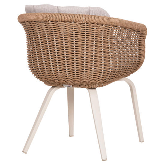 ΠΟΛΥΘΡΟΝΑ VICTUS HM6559.02 ΑΛΟΥΜΙΝΙΟ & OLEFIN ΜΠΕΖ-TWIST WICKER 60x62x76Yεκ - 2τεμ **