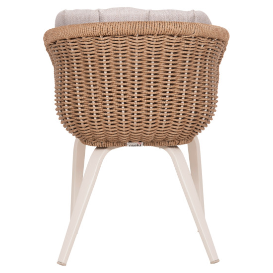 ΠΟΛΥΘΡΟΝΑ VICTUS HM6559.02 ΑΛΟΥΜΙΝΙΟ & OLEFIN ΜΠΕΖ-TWIST WICKER 60x62x76Yεκ - 2τεμ **