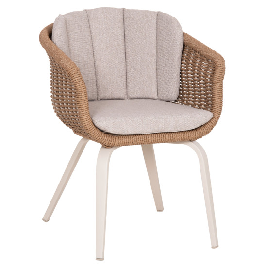 ΠΟΛΥΘΡΟΝΑ VICTUS HM6559.02 ΑΛΟΥΜΙΝΙΟ & OLEFIN ΜΠΕΖ-TWIST WICKER 60x62x76Yεκ - 2τεμ **