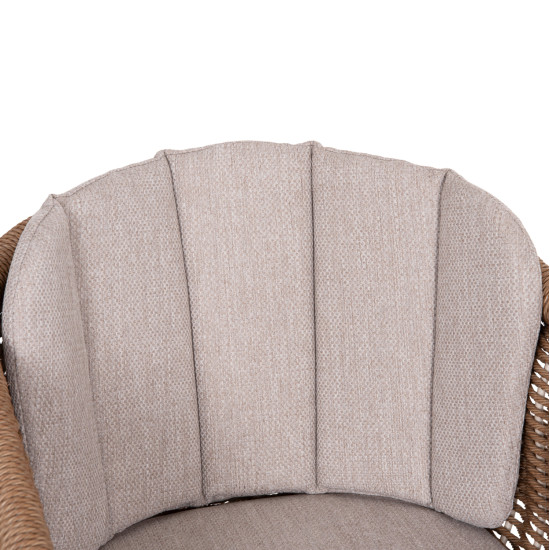 ΠΟΛΥΘΡΟΝΑ VICTUS HM6559.02 ΑΛΟΥΜΙΝΙΟ & OLEFIN ΜΠΕΖ-TWIST WICKER 60x62x76Yεκ - 2τεμ **