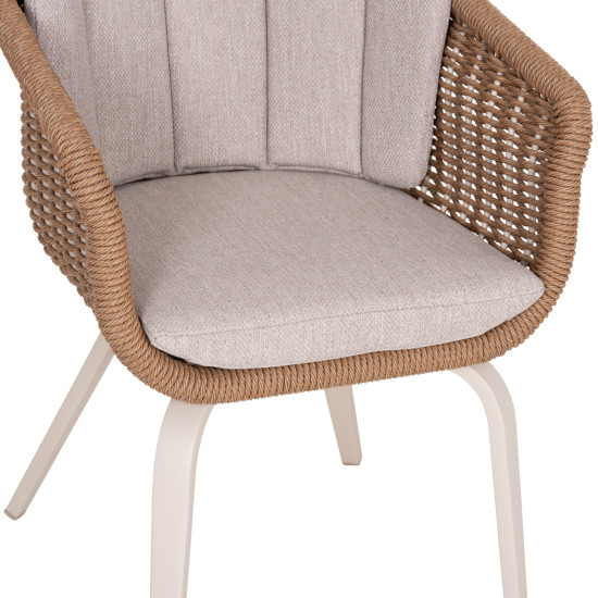ΠΟΛΥΘΡΟΝΑ VICTUS HM6559.02 ΑΛΟΥΜΙΝΙΟ & OLEFIN ΜΠΕΖ-TWIST WICKER 60x62x76Yεκ - 2τεμ **