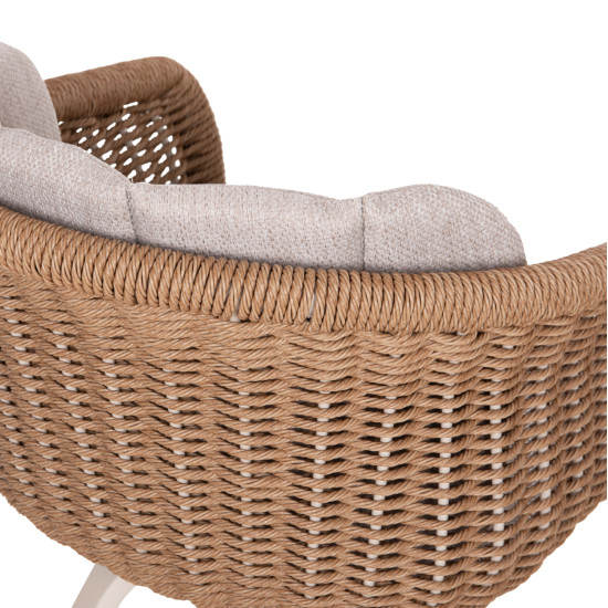 ΠΟΛΥΘΡΟΝΑ VICTUS HM6559.02 ΑΛΟΥΜΙΝΙΟ & OLEFIN ΜΠΕΖ-TWIST WICKER 60x62x76Yεκ - 2τεμ **