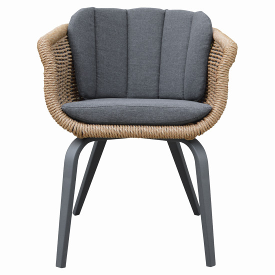 ΠΟΛΥΘΡΟΝΑ VICTUS HM6559.01 ΑΛΟΥΜΙΝΙΟ & OLEFIN ΓΚΡΙ-TWIST WICKER 60x62x76Yεκ - 2τεμ **