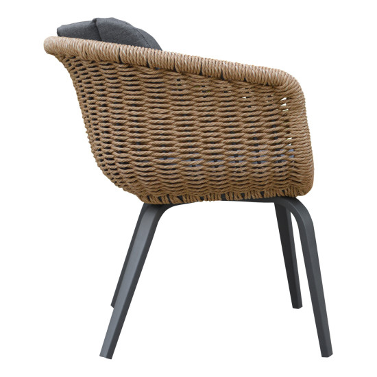 ΠΟΛΥΘΡΟΝΑ VICTUS HM6559.01 ΑΛΟΥΜΙΝΙΟ & OLEFIN ΓΚΡΙ-TWIST WICKER 60x62x76Yεκ - 2τεμ **