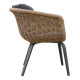 ΠΟΛΥΘΡΟΝΑ VICTUS HM6559.01 ΑΛΟΥΜΙΝΙΟ & OLEFIN ΓΚΡΙ-TWIST WICKER 60x62x76Yεκ - 2τεμ **