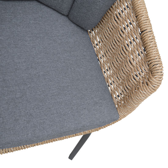 ΠΟΛΥΘΡΟΝΑ VICTUS HM6559.01 ΑΛΟΥΜΙΝΙΟ & OLEFIN ΓΚΡΙ-TWIST WICKER 60x62x76Yεκ - 2τεμ **