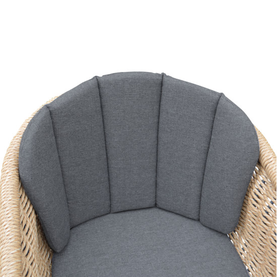 ΠΟΛΥΘΡΟΝΑ VICTUS HM6559.01 ΑΛΟΥΜΙΝΙΟ & OLEFIN ΓΚΡΙ-TWIST WICKER 60x62x76Yεκ - 2τεμ **