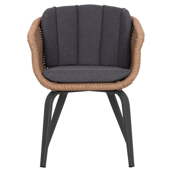 ΠΟΛΥΘΡΟΝΑ VICTUS HM6559.01 ΑΛΟΥΜΙΝΙΟ & OLEFIN ΓΚΡΙ-TWIST WICKER 60x62x76Yεκ - 2τεμ **