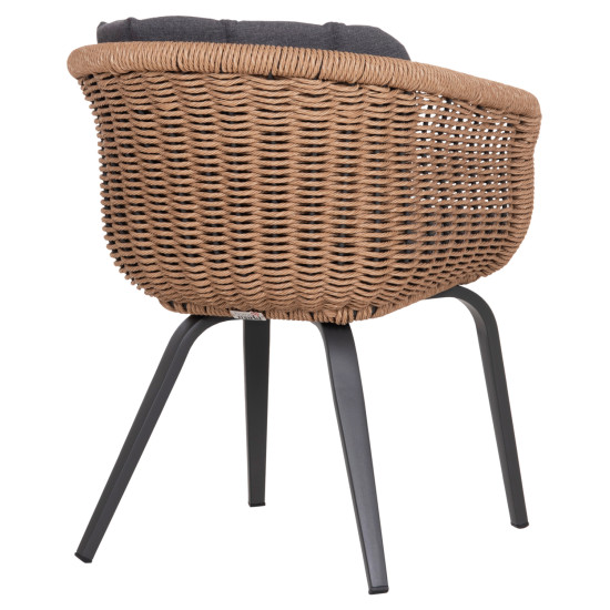 ΠΟΛΥΘΡΟΝΑ VICTUS HM6559.01 ΑΛΟΥΜΙΝΙΟ & OLEFIN ΓΚΡΙ-TWIST WICKER 60x62x76Yεκ - 2τεμ **